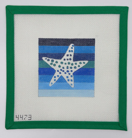 Starfish on Blue Stripes