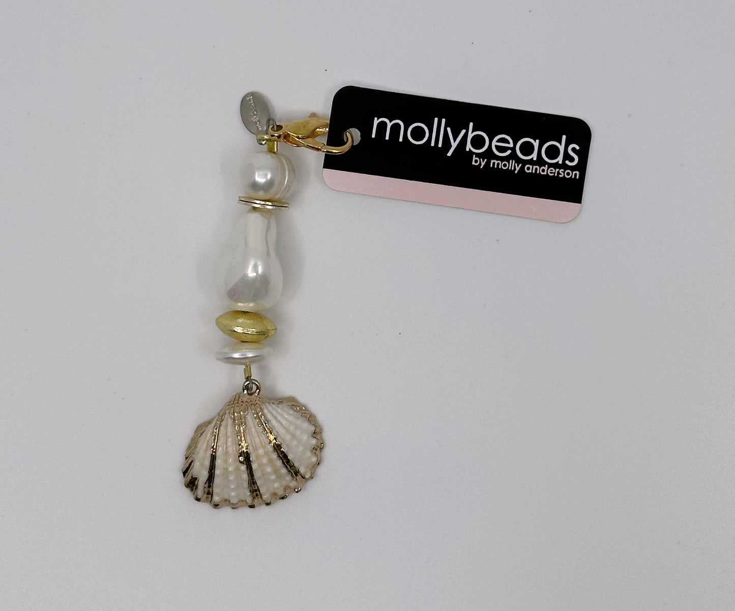 mollybeads Scissor Fob - Pearl & Shell