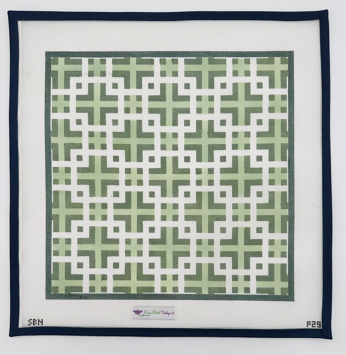 Green Geometric Pillow