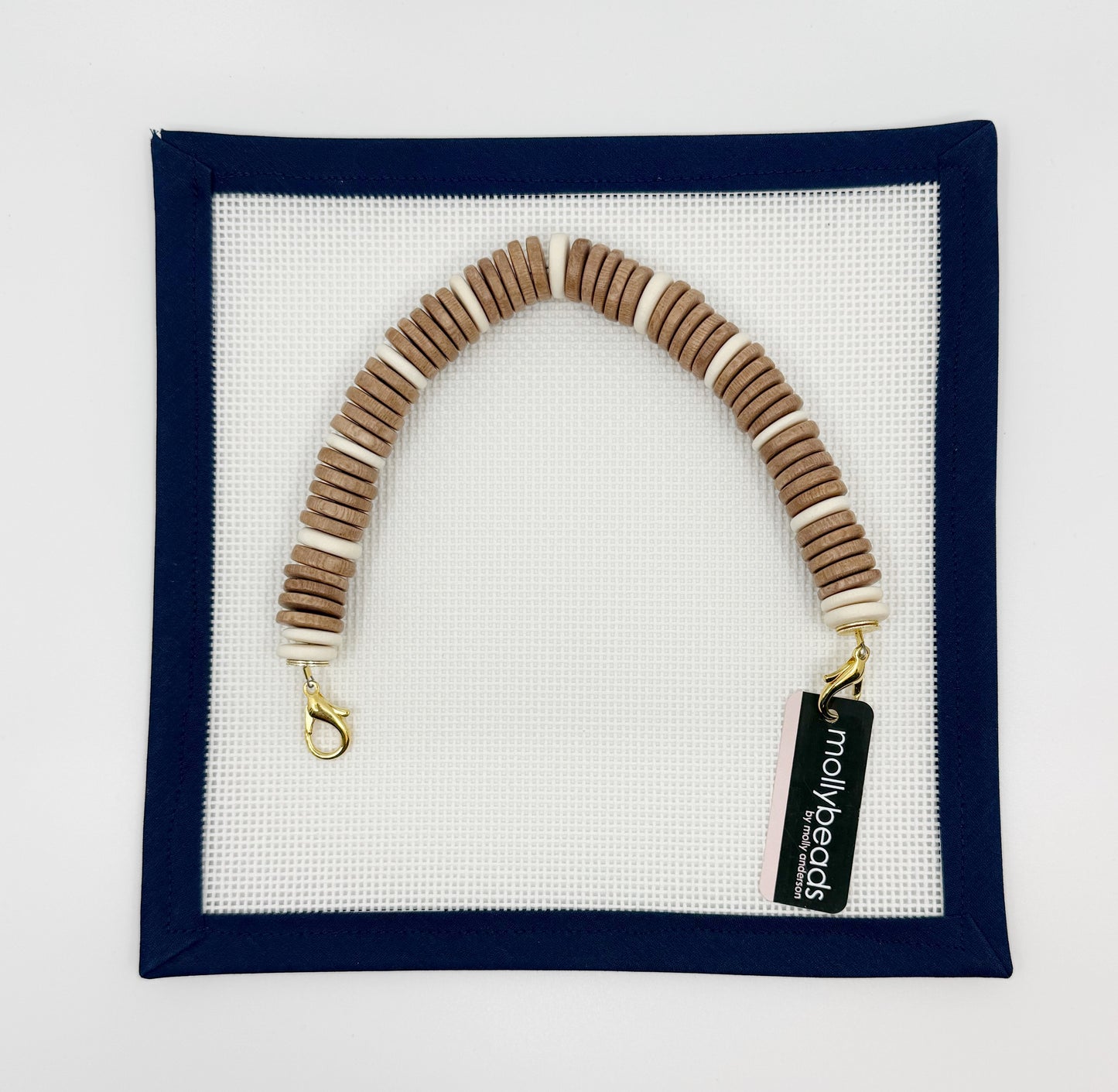 mollybeads Clutch Handle - Tan & Cream