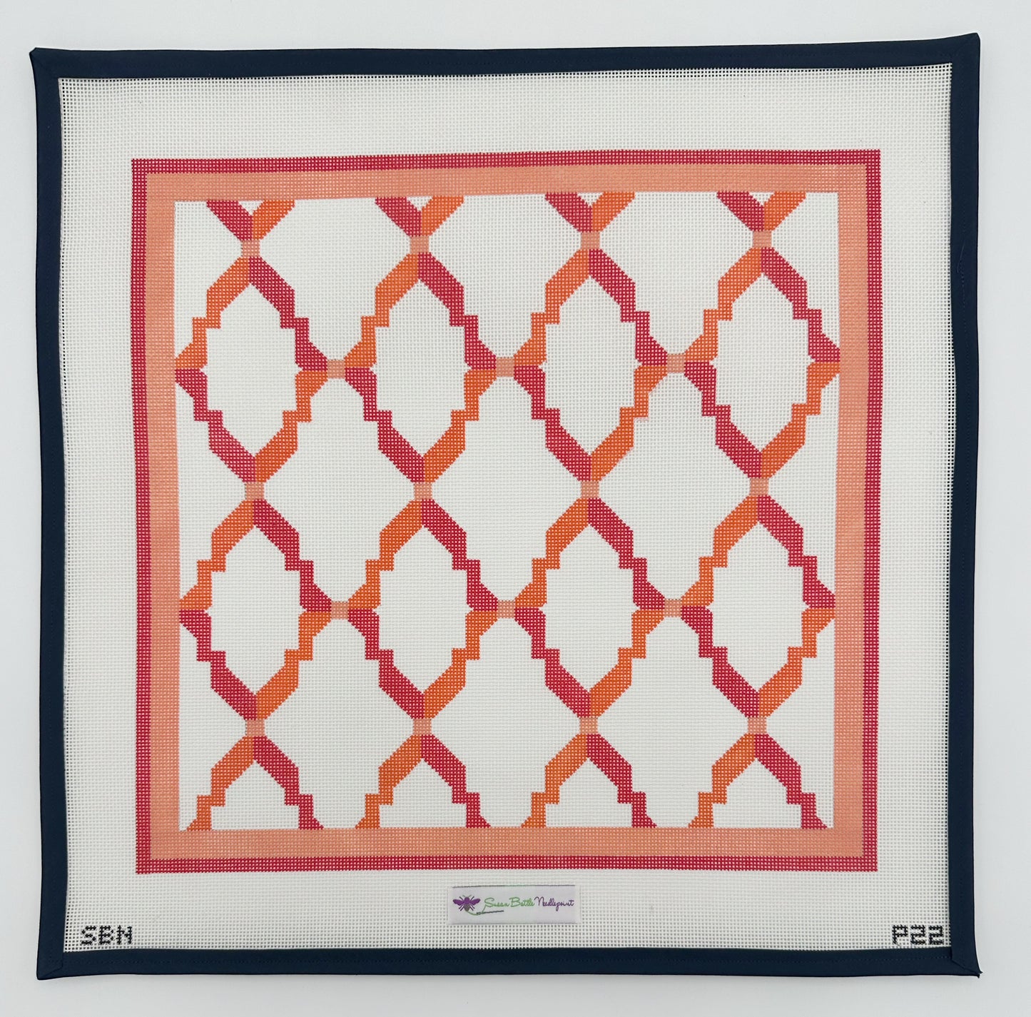 Coral Geometric Pillow