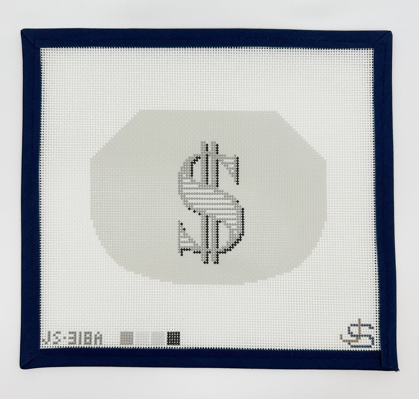 Dollar Sign Kiss Lock Bag - Grayscale JS-318A