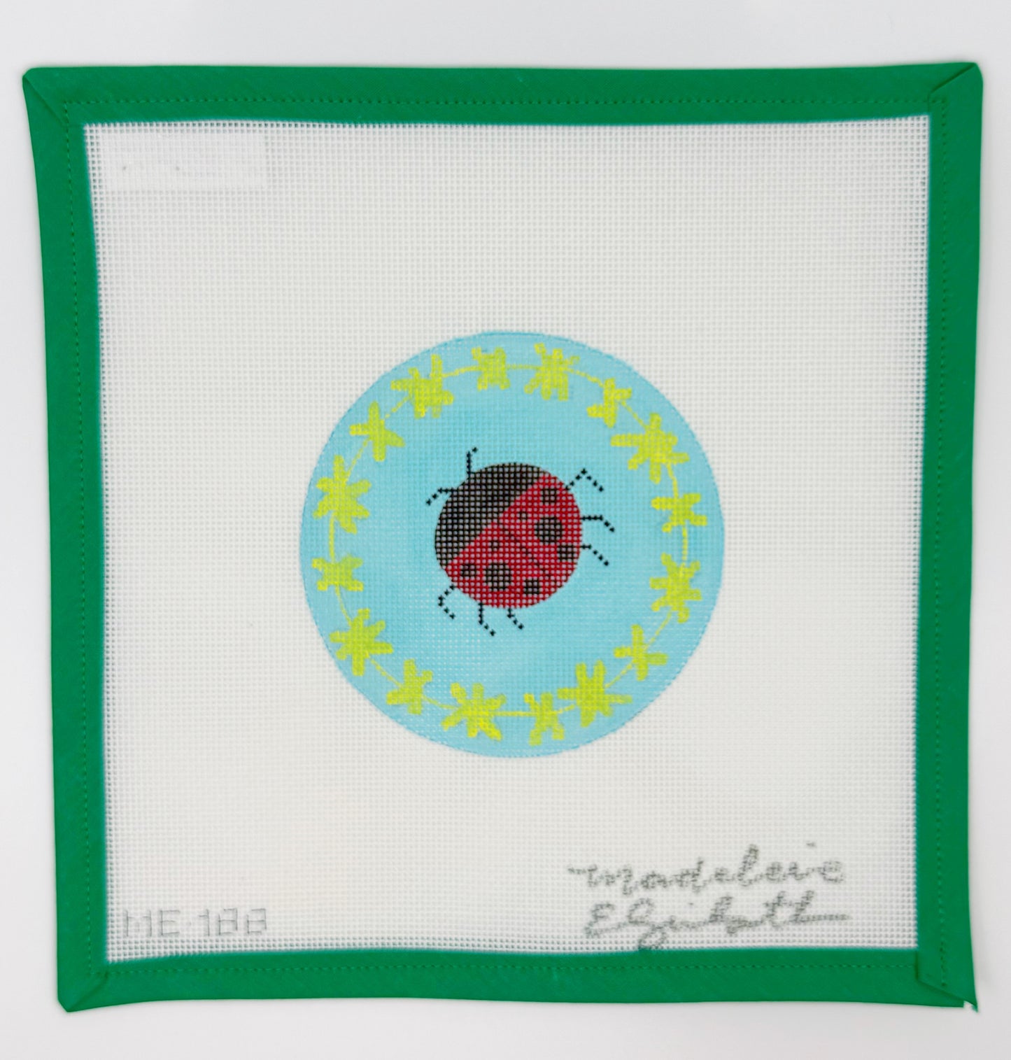 Ladybug Round Ornament with Fabric