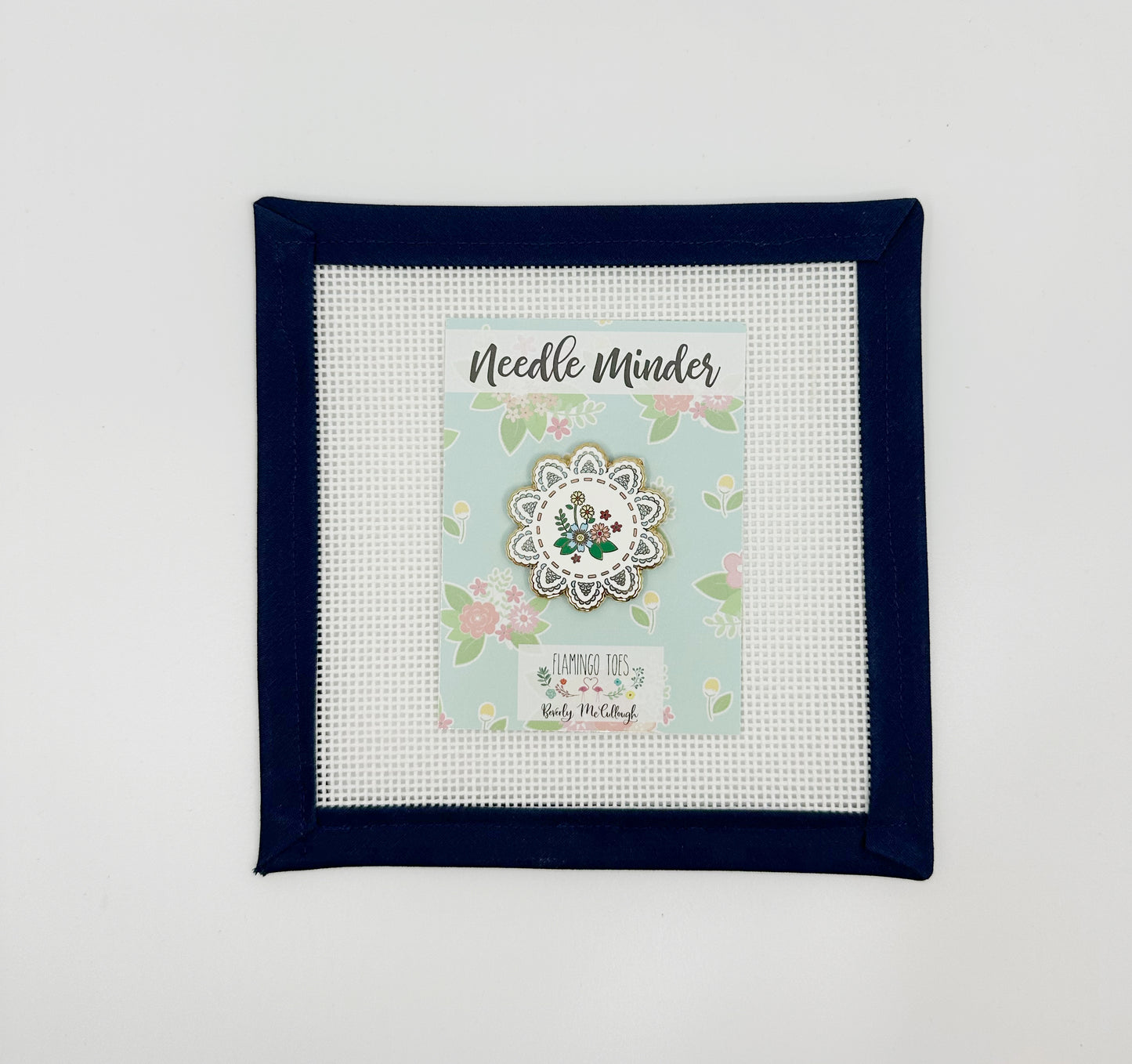 Vintage Floral Doily Needle Minder