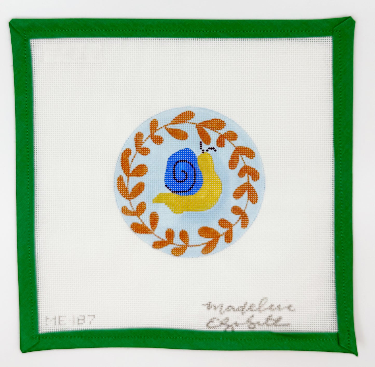 Snail Round Ornament with Fabric