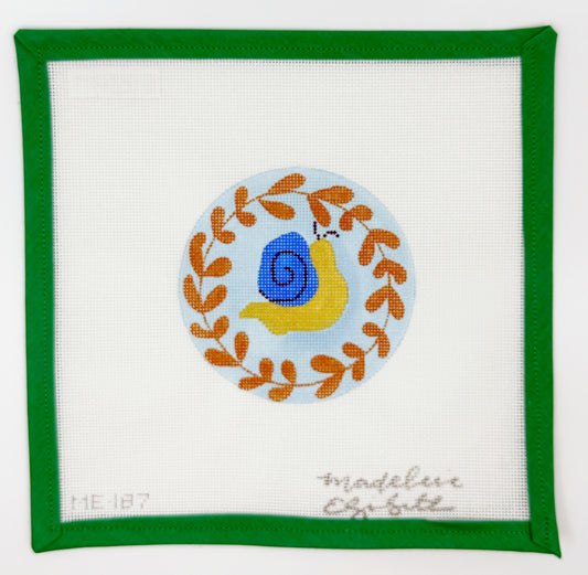 Snail Round Ornament with Fabric