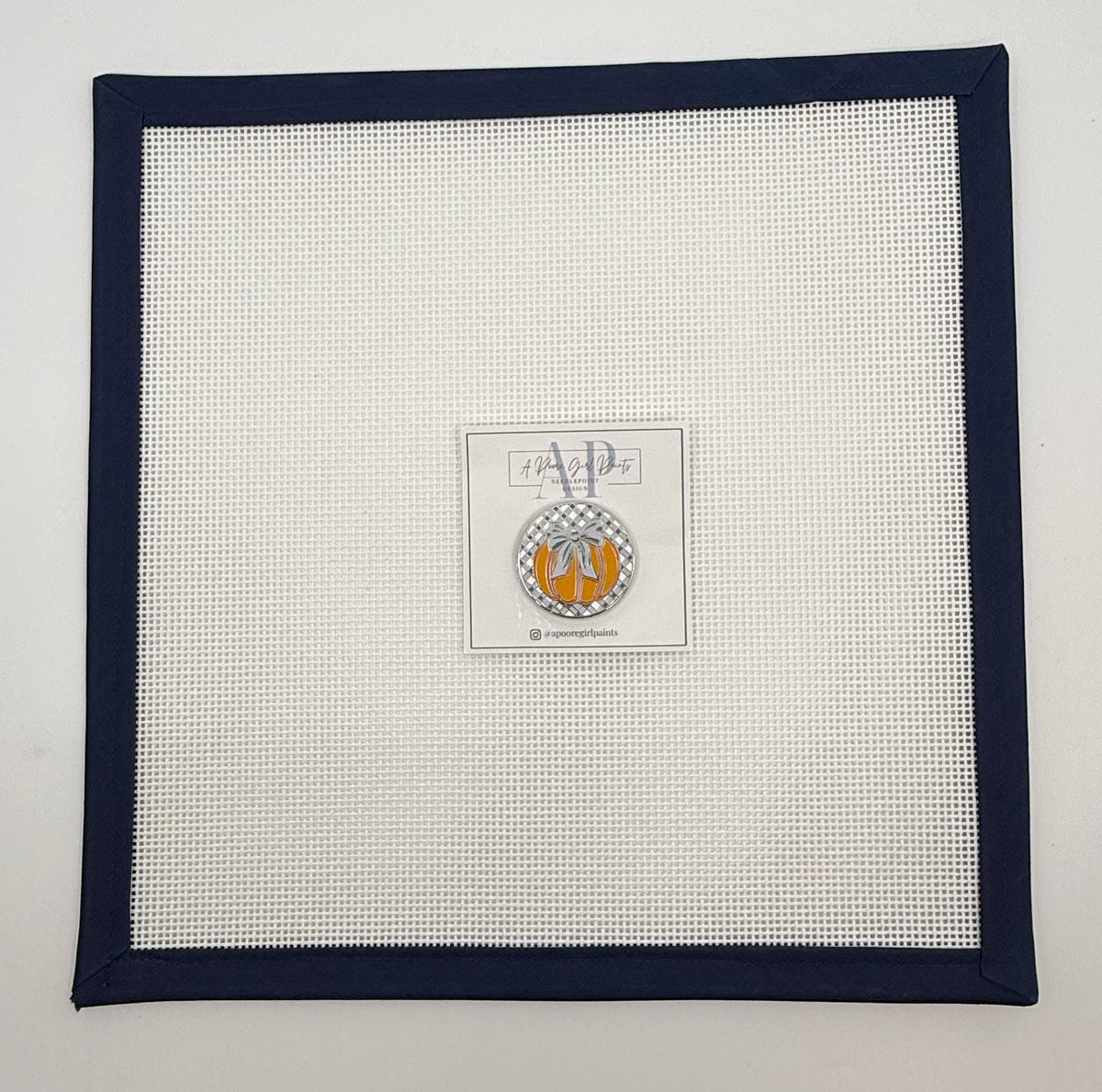 Pumpkin on Gingham Needle Minder