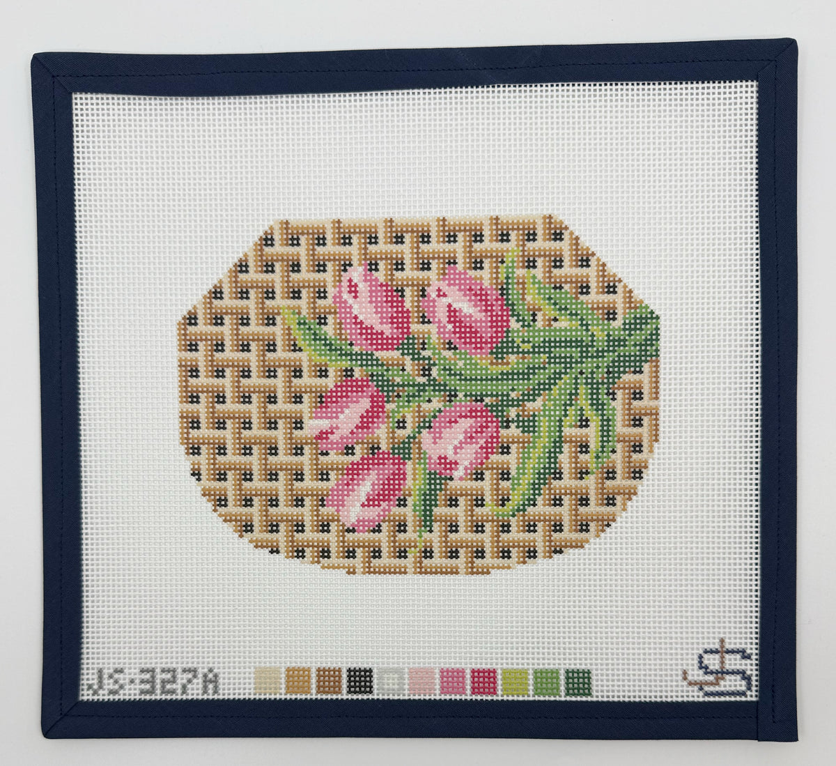 Tulips Basketweave Kiss Lock Bag