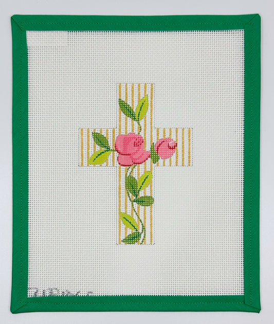 Tulip on Stripe Cross