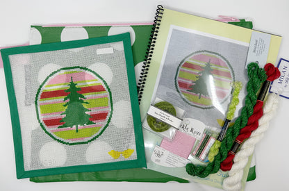 Audra Stitches Stripes Tree Round Kit w/Threads