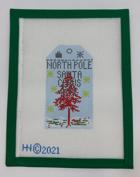 North Pole Retro Travel Tag