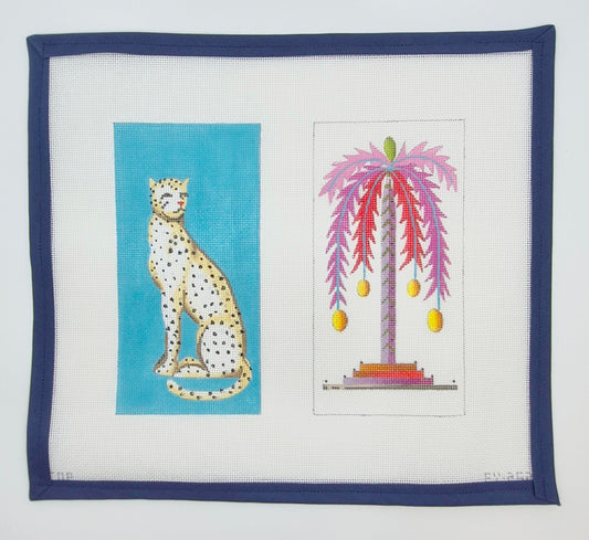 EY252 Leopard and Palm Tree Eyeglass Case