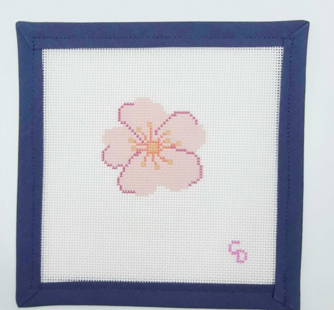 Pink Blossom Mini Needlepoint Canvas