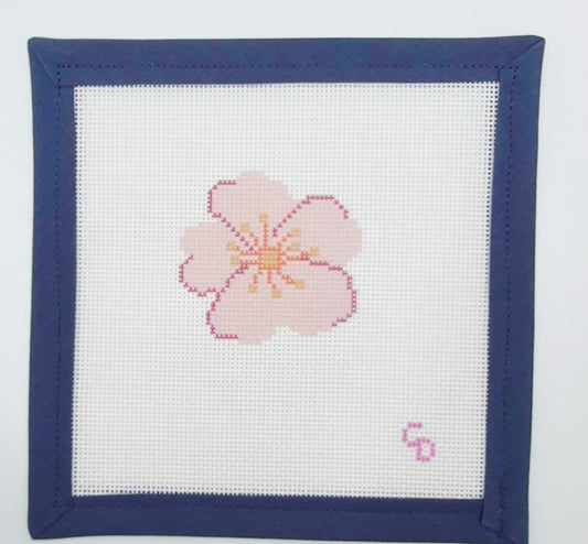 Pink Blossom Mini Needlepoint Canvas