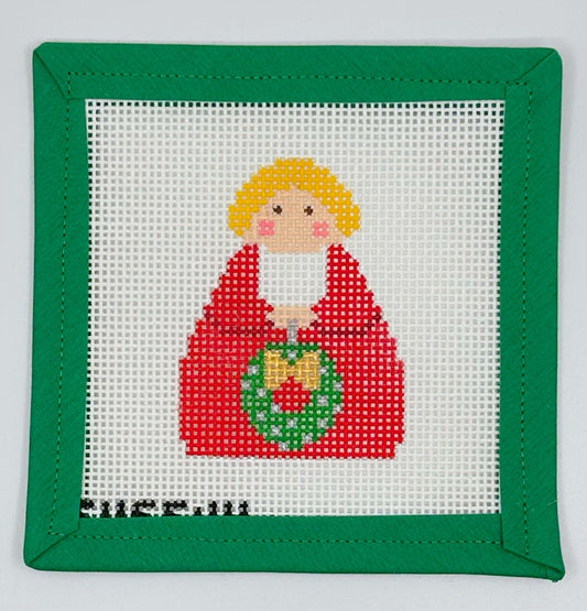 Red Angel with Green Wreath Stitch Its