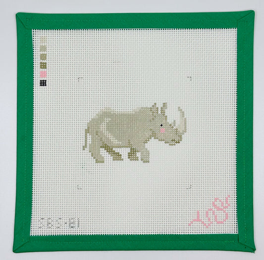 Baby Rhino Needlepoint Canvas