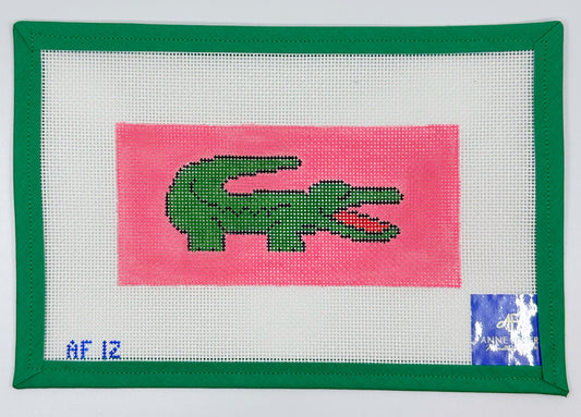 Green Croc on Pink Background