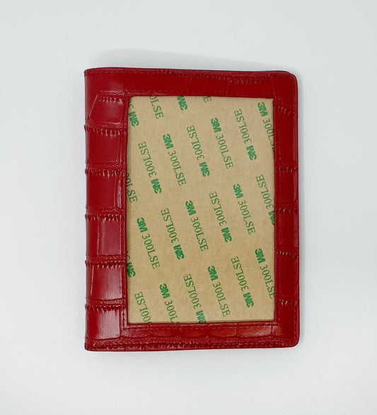 Passport Cover - Red Embossed Crocodile