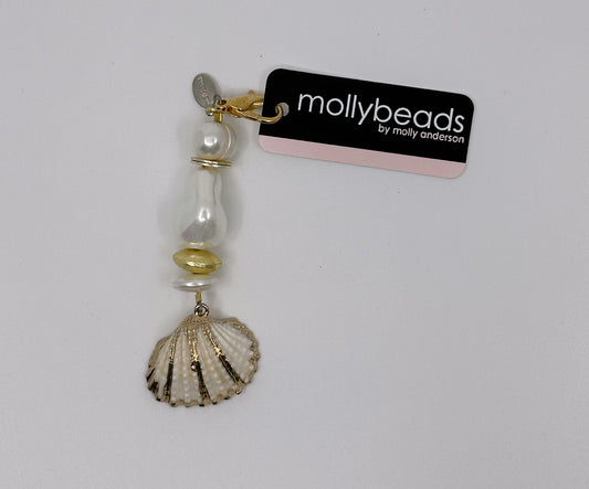 mollybeads Scissor Fob - Pearl & Shell