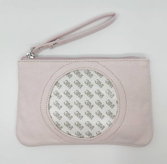 Pink Canvas Clutch with Round Insert