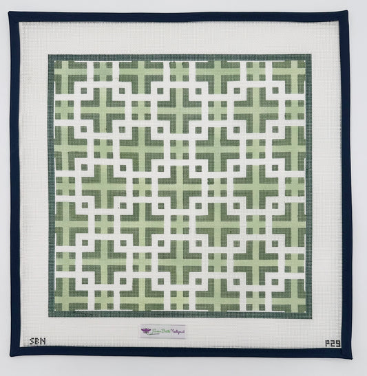 Green Geometric Pillow