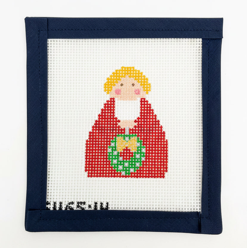 Red Angel with Green Wreath Stitch Its