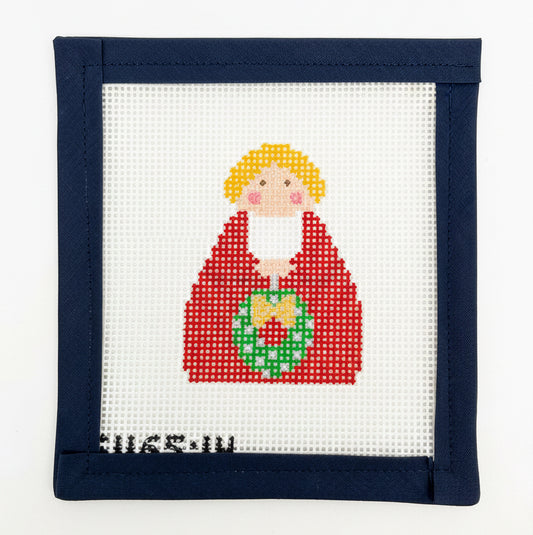 Red Angel with Green Wreath Stitch Its