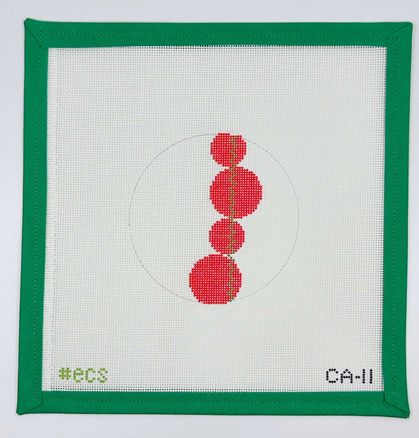 card art ornament - 4 red circles