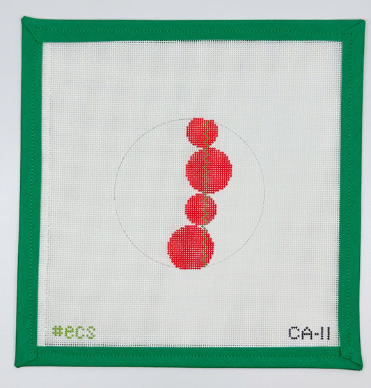 card art ornament - 4 red circles