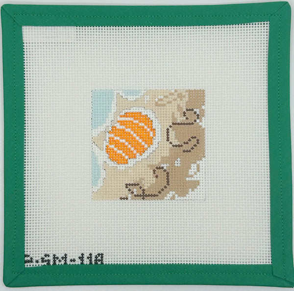 Orange Egg Three Palms Needlework