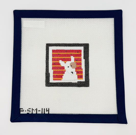 Dog with Red Stripes