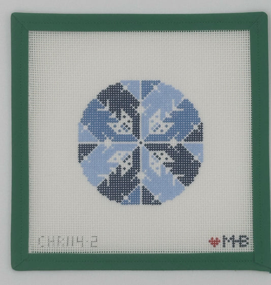 Snowflake Blue Round