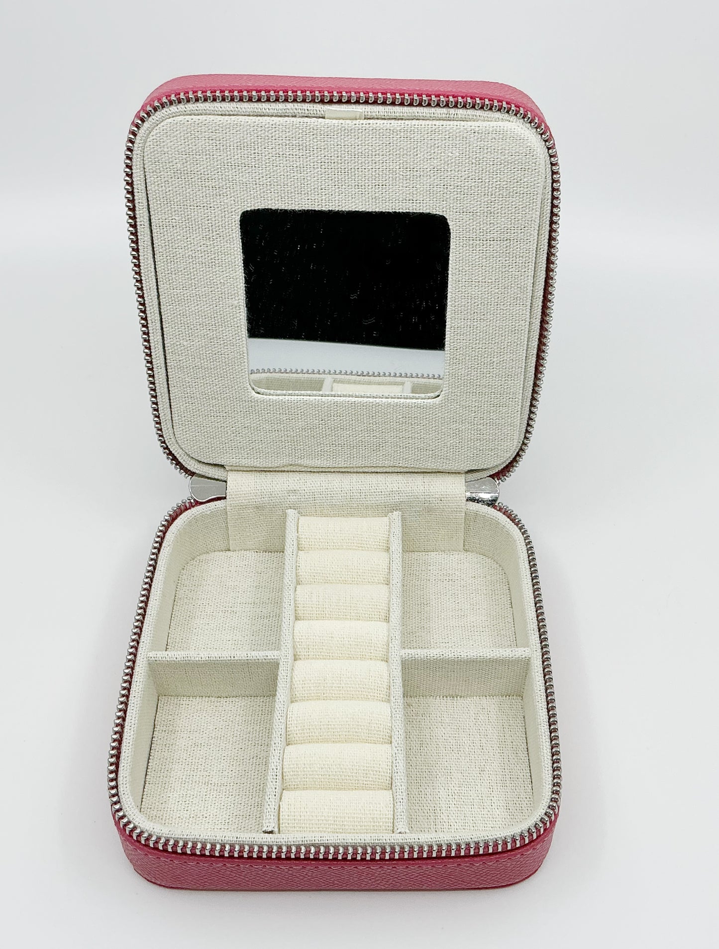 5" Leather Jewelry Box - Coral