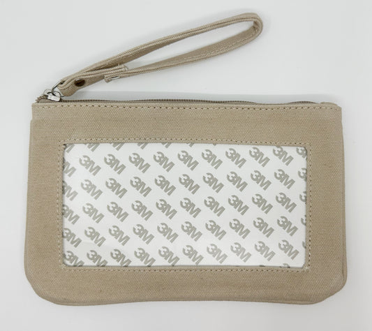 Taupe Canvas Clutch - Rectangular Insert