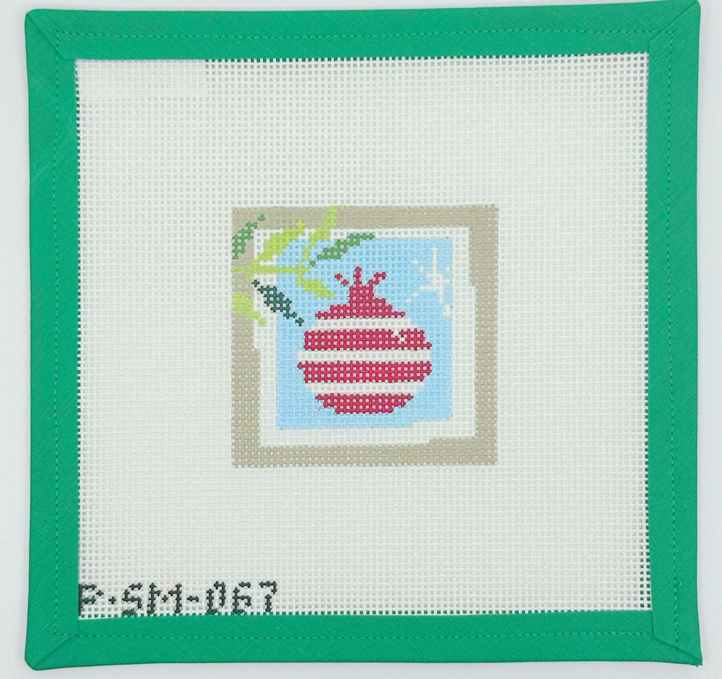 Pomegranate Red & White Square