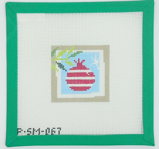 Pomegranate Red & White Square