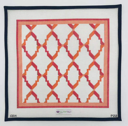 Coral Geometric Pillow