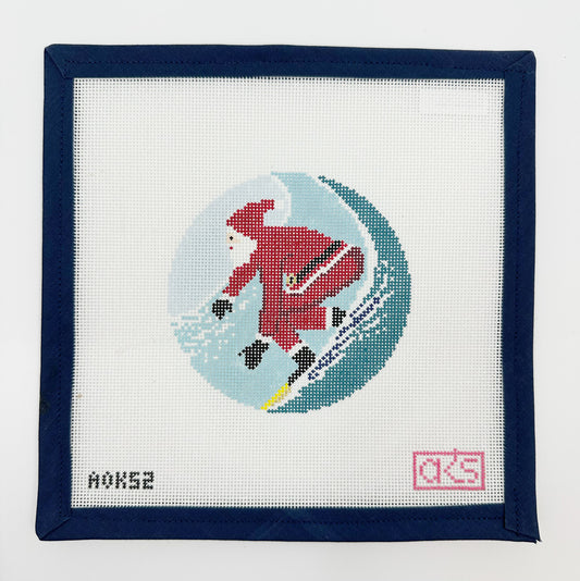 Sporty Santa Ornament AOK 52