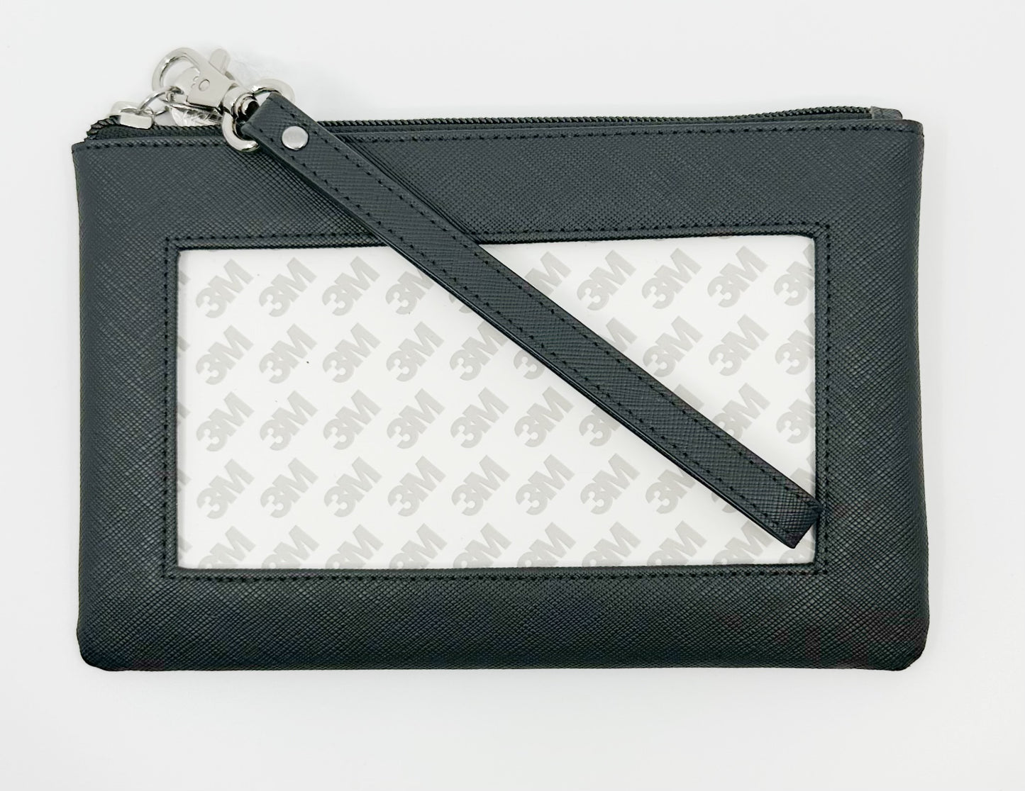 Saffiano Leather Accessory Bag - Black leather-pouch-black