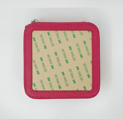 5" Leather Jewelry Box - Coral