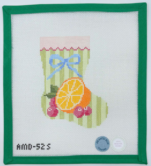 Orange & Cranberry Bow Mini Stocking
