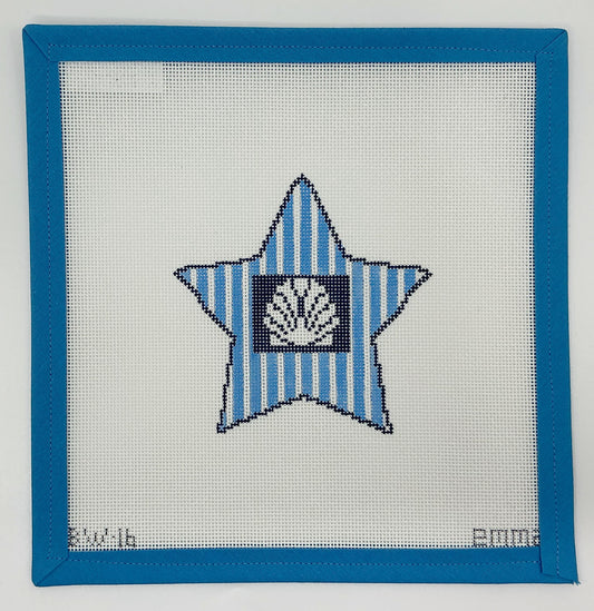 Star with Scallop Shell Ornament - BW16EW