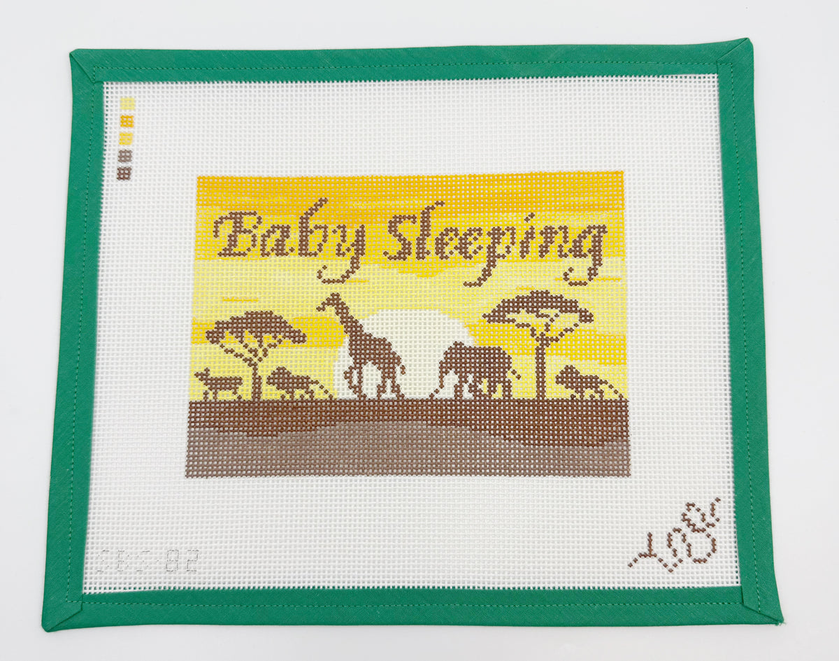 African Savannah "Baby Sleeping" Needlepoint Canvas