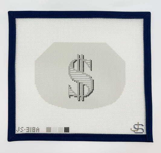 Dollar Sign Kiss Lock Bag - Grayscale JS-318A