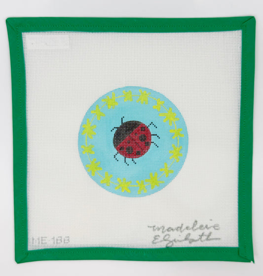 Ladybug Round Ornament with Fabric