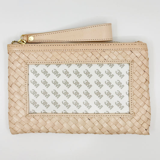 Planet Earth Leather Woven Clutch - Vanchetta