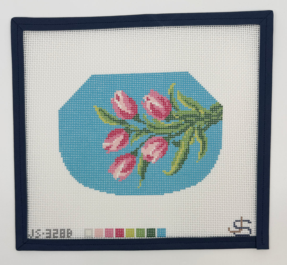 Tulips Kiss Lock Bag - Blue