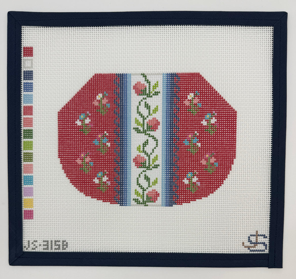 Floral Stripe Kiss Lock Bag