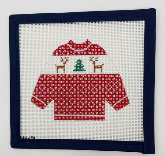Holiday Sweater with Reindeer and Tree