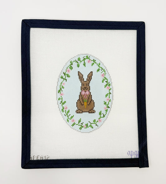 Blue Chocolate Bunny Oval